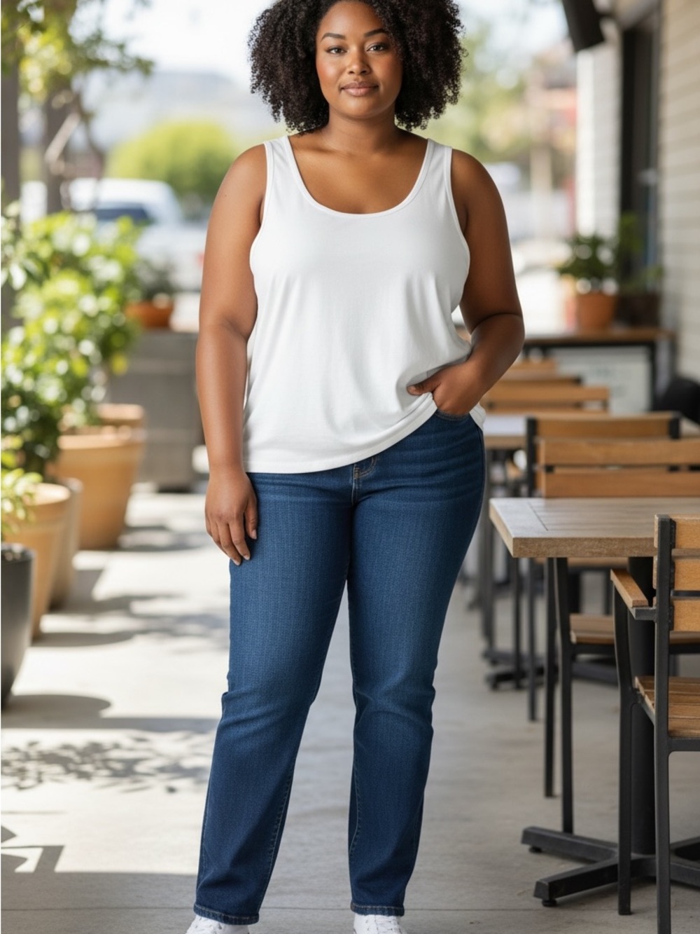 NWT OLD NAVY plus size Classic White Scoop Neck Tank Top size 4X